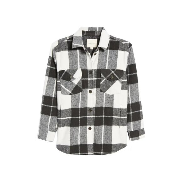 Thread & Supply Plaid Button Down Flannel Shacket Shirt Jacket - Picture 6 of 9